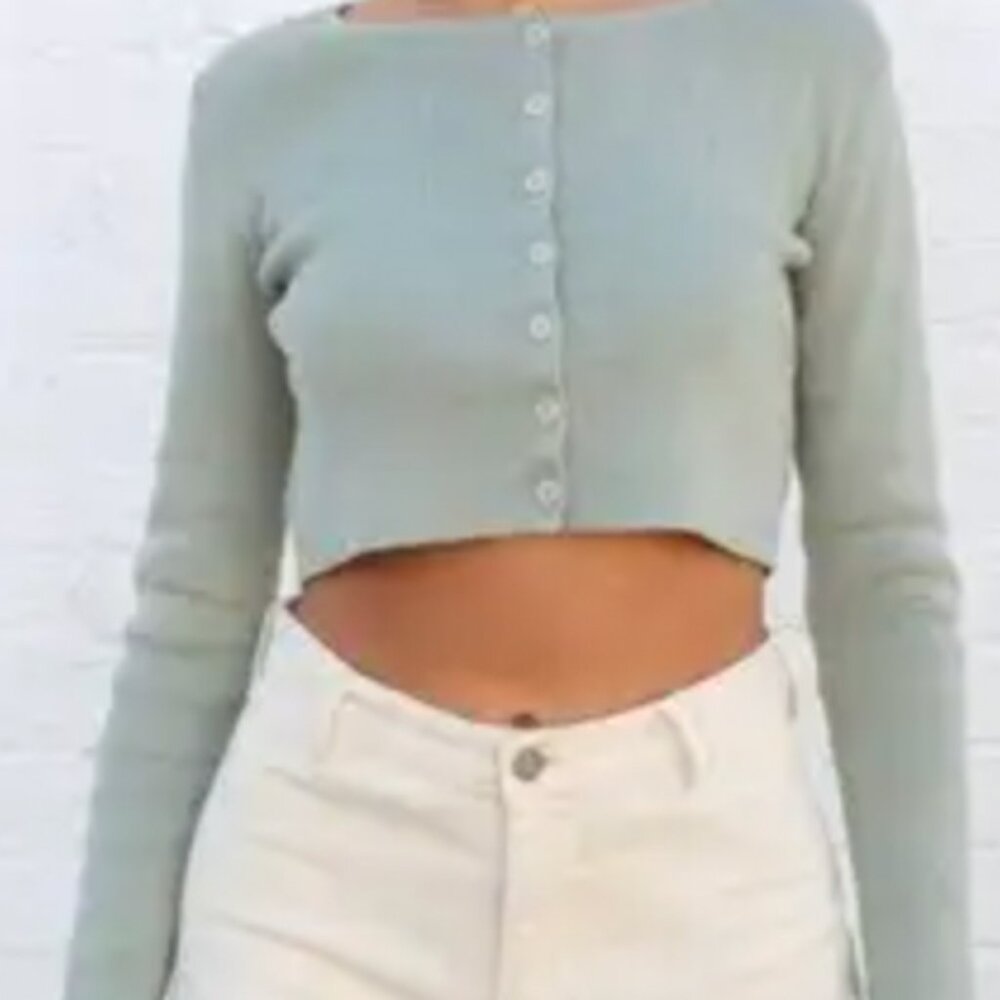 Brandy Melville Green Athena Cardigan Long Sleeve